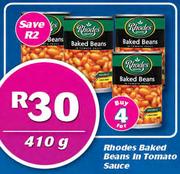 Rhodes Baked Beans In Tomato Sauce-4x410g