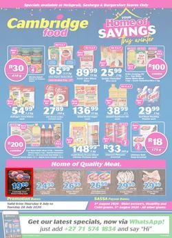 Cambridge Food Nelspruit & Seshego : Home Of Savings (9 July - 28 July 2020), page 1