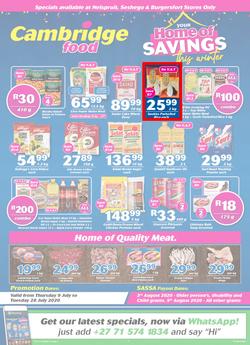 Cambridge Food Nelspruit & Seshego : Home Of Savings (9 July - 28 July 2020), page 1