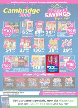 Cambridge Food Nelspruit & Seshego : Home Of Savings (9 July - 28 July 2020), page 1