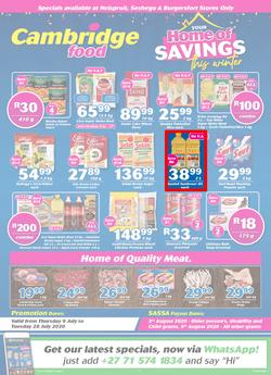 Cambridge Food Nelspruit & Seshego : Home Of Savings (9 July - 28 July 2020), page 1