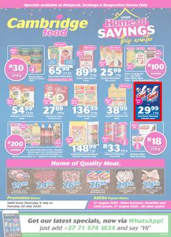 Cambridge Food Nelspruit & Seshego : Home Of Savings (9 July - 28 July 2020), page 1