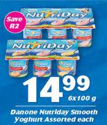 Danone Nutriday Smooth Yoghurt Assorted-6 x 100g
