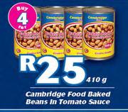 Cambridge Food Baked Beans In Tomato Sauce-4x410g