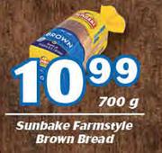Sunbake Farmstyle Brown Bread-700g