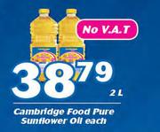 Cambridge Food Pure Sunflower Oil-2Ltr Each