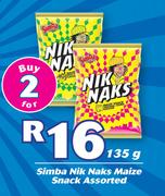 Simba Nik Naks Maize Snack Assorted-2 x 135g