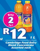 Cambridge Food Dairy Blend Concentrate Assorted-2 x 1Ltr