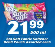 Sta Soft Fabric Softener Refill Pouch Assorted-500ml Each