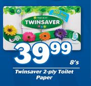 Twinsaver 2 Ply Toilet Paper-8's