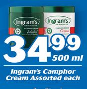 Ingram's Camphor Cream Assorted-500ml Each
