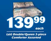 L&G Double/Queen 3 Piece Comforter Assorted-Each