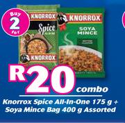 Knorrox Spice All In One 175g + Soya Mince Bag 400g-For 2