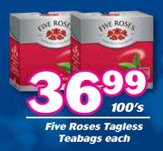 Five Roses Tagless Teabags-100's Pack Each