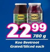 Koo Beetroot Grated/Sliced-780g Each