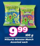 Willards Monster Munch Assorted-100g Each