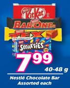 Nestle Chocolate Bar Assorted-40/48g Each
