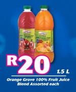 Orange Grove 100% Fruit Juice Blend Assorted-1.5L Each