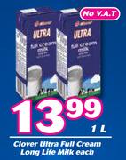 Clover Ultra Full Cream Long Life Milk-1L Each