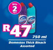 Domestos Thick Bleach Assorted-For 2 x 750ml