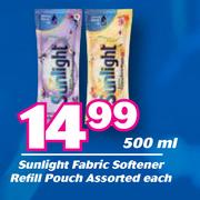 Sunlight Fabric Softener Refill Pouch Assorted-500ml Each