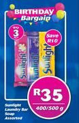 Sunlight Laundry Bar Soap Assorted-For 3 x 400/500g