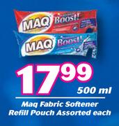 Maq Fabric Softener Refill Pouch Assorted-500ml Each