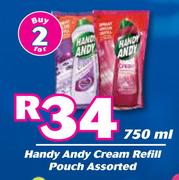 Handy Andy Cream Refill Pouch Assorted-For 2 x 750ml