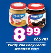 Purity 2nd Baby Foods Assorted-125ml Each