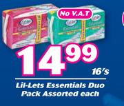 Lil-Lets Essentials Duo Pack Assorted-16's Each