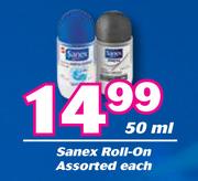 Sanex Roll On Assorted-50ml Each