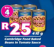 Cambridge Food Baked Beans In Tomato Sauce-For 4 x 410g