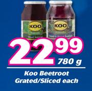 Koo Beetroot Grated/Sliced-780g Each