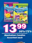 Manhattan Candies Assorted-50's/72's Pack Each