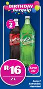 Soda-T Soft Drink Assorted-For 2 x 2Ltr
