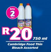 Cambridge Food Thin Bleach Assorted-For 2 x 750ml