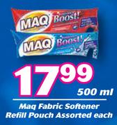 Maq Fabric Softener Refill Pouch Assorted-500ml Each