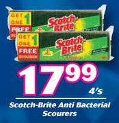 Scotch Brite Anti Bacteria Scourers-4's Pack Each