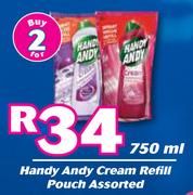 Handy Andy Cream Refill Pouch Assorted-For 2 x 750ml