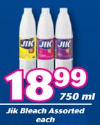 Jik Bleach Assorted-750ml Each