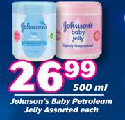 Johnson's Baby Petroleum Jelly Assorted-500ml Each