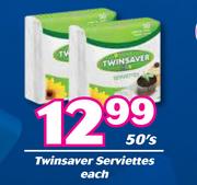 Twinsaver Serviettes-50's Each