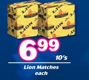 Lion Matches-10's Pack Each