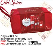 Old Spice Original Gift Set (2 x Deodorant Body Spray 150ml Plus Shower Gel 400m)-Per Set
