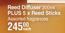 Serengeti Home Fragrances Reed Diffuser 200ml Plus 5 x Reed Sticks (Assorted Fragrances)