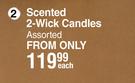 Scented 2-Wick Candles Assorted-Each