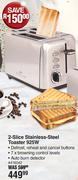 Stellar 2 Slice Stainless Steel Toaster 925W