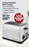 Russell Hobbs 2 Slice Stainless Steel Toaster