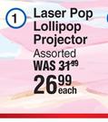 Laser Pop Lollipop Projector Assorted-Each