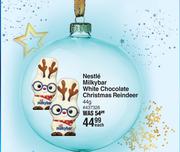 Nestle Milkybar White Chocolate Christmas Reindeer 437326-44g Each